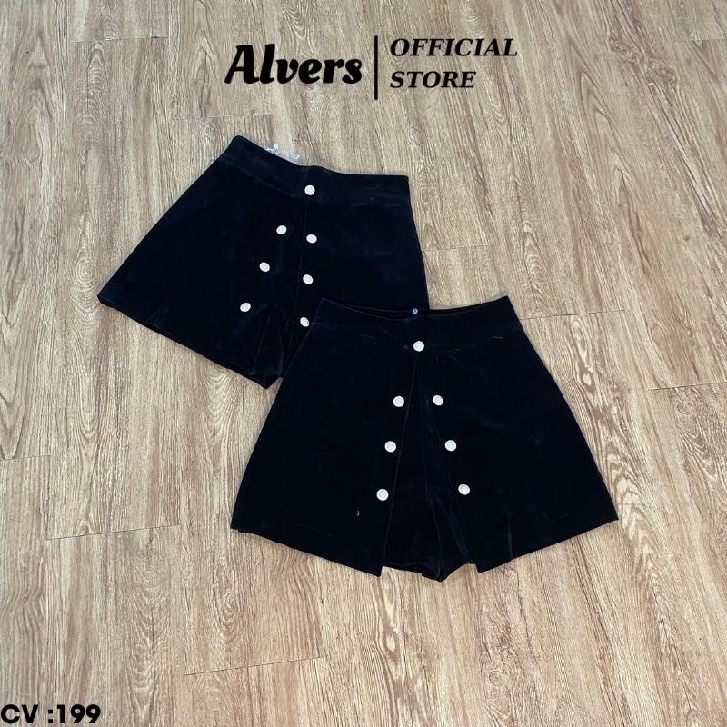 Quần đùi váy ,quần giả váy họa tiết đính khuy cực bắt mắt TopFashion.199