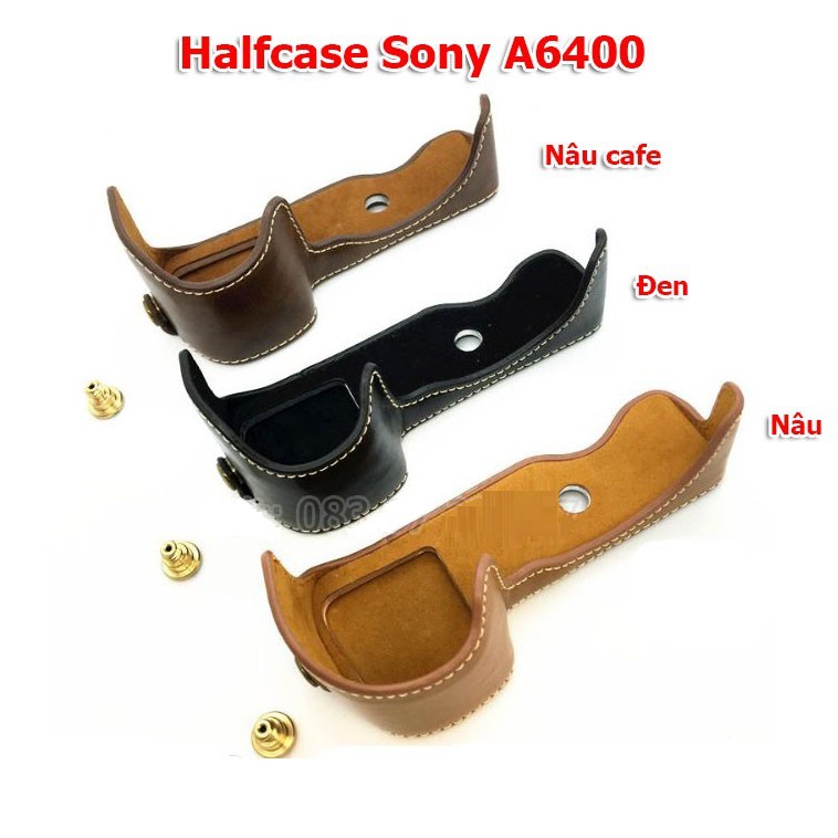 Halfcase da máy ảnh Sony A6400 - Đen, Nâu, Nâu cafe