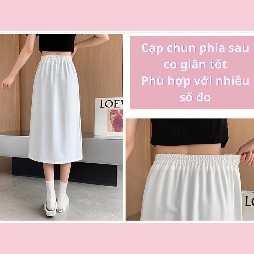 Chân váy chữ A trơn công sở, chân váy dài xẻ cạnh nhẹ nhàng Sollle | WebRaoVat - webraovat.net.vn