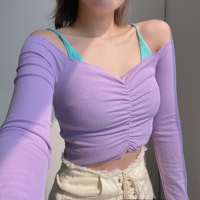 Áo Collar purple (áo ngoài)