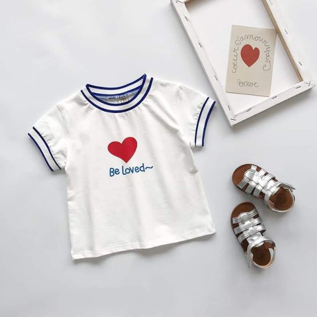 Set áo + váy quần trái tim cho bé gái
