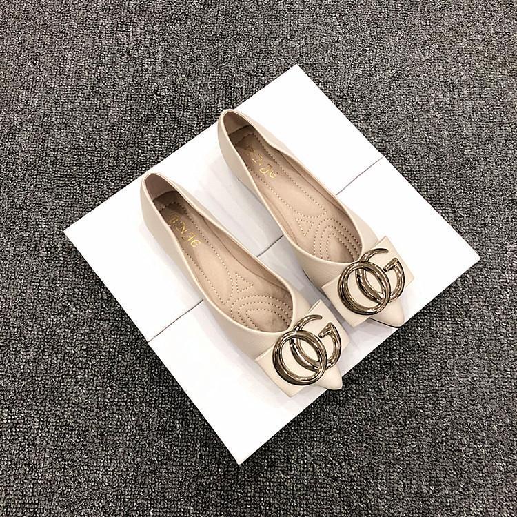 Giày Búp Bê Da Mềm Mũi Nhọn Có Size Lớn 32-44 Cao Cấp Thời Trang Dành Cho Nữ