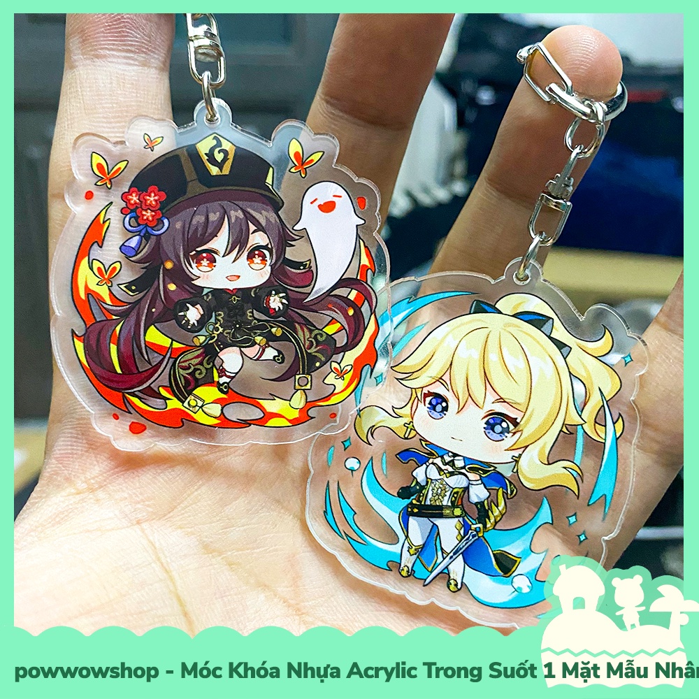 [Sẵn VN - Hỏa Tốc] Móc Khóa Nhựa Acrylic 1 Mặt Trong Suốt Mẫu Nhân Vật Game Genshin Impact Cute Chibi Magic