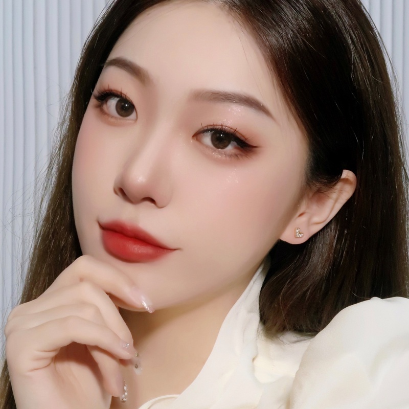 Đôi khuyên tai WE FLOWER thiết kế trái tim đính đá zircon 14K phong cách Hàn Quốc sang trọng thời trang dành cho nữ