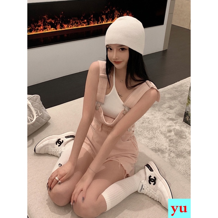 Quần Yếm Ngắn Jean Rách Thời Trang Dành Cho Nữ