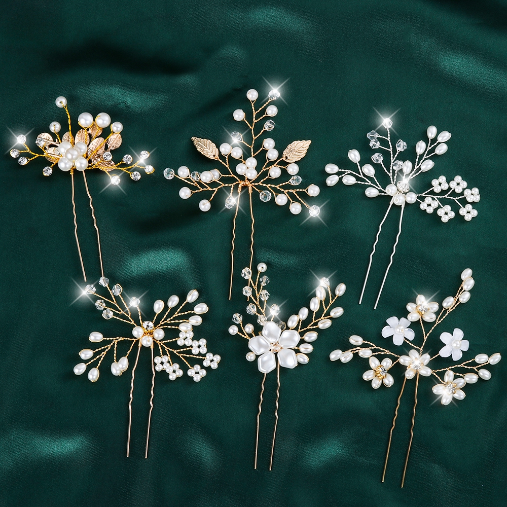 Trâm Cài Tóc Hình Hoa Lá Cho Cô Dâu