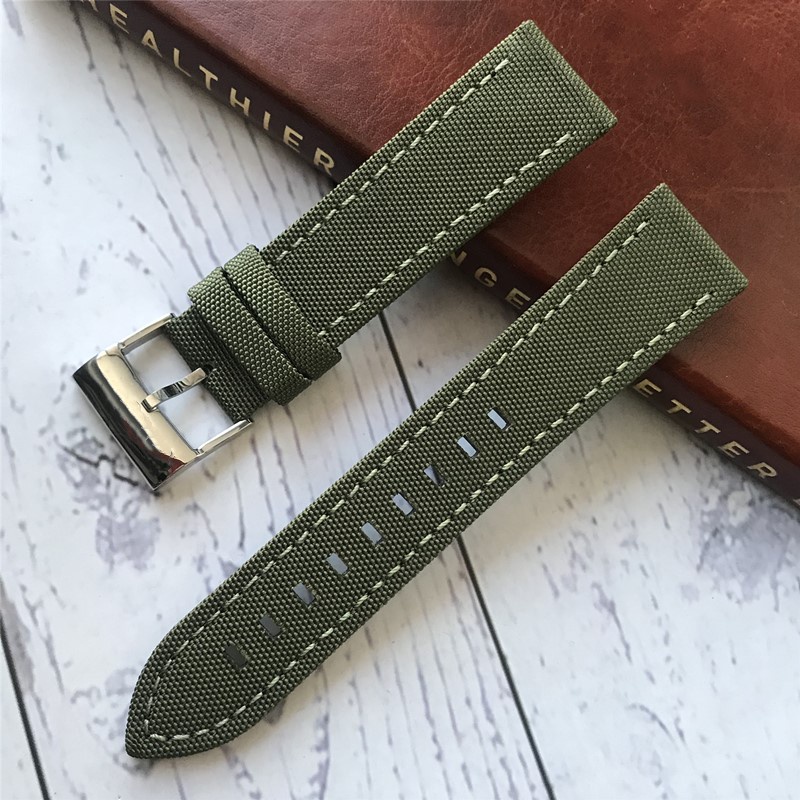 Breitling Canvas Strap Phù hợp với Máy bay Trinh sát Blackbird Avengers Super Ocean Đồng hồ nam với khóa chốt bằng thép không gỉ