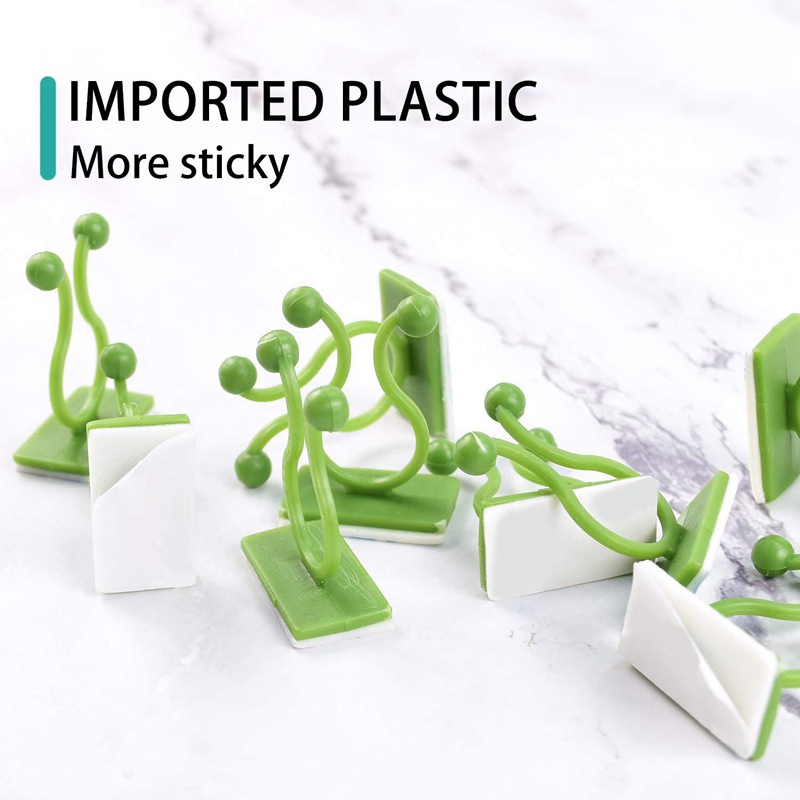 120Pcs Green Invisible Wall Vine Fixing Clip, Plant Climbing Fixing Device Self-Adhesive Fixing Hook Vine Fixing Device
