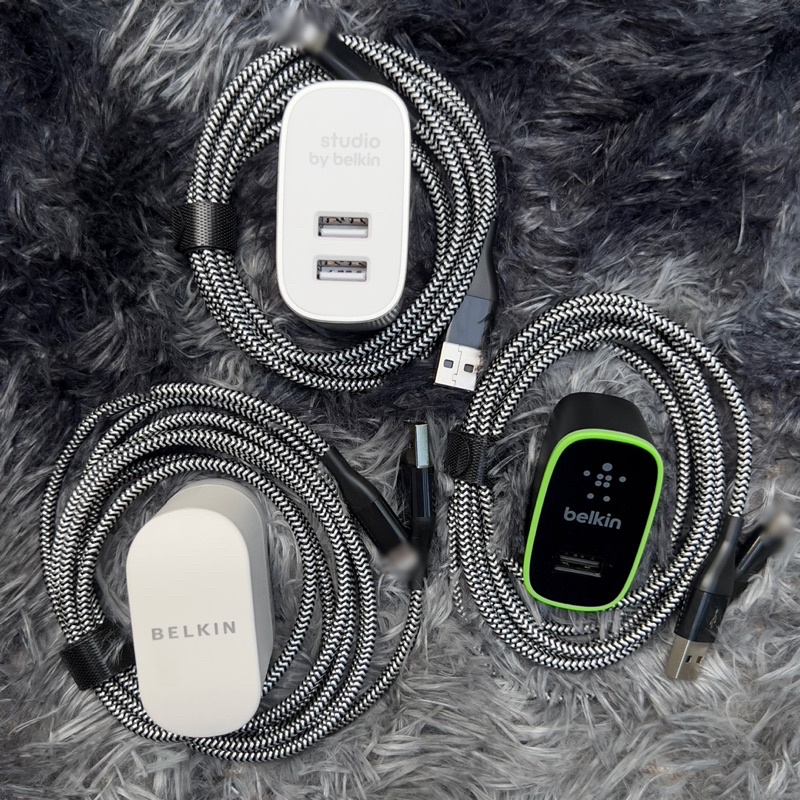 Bộ sạc belkin 10,5W & 24W gồm cáp dù 1.8m