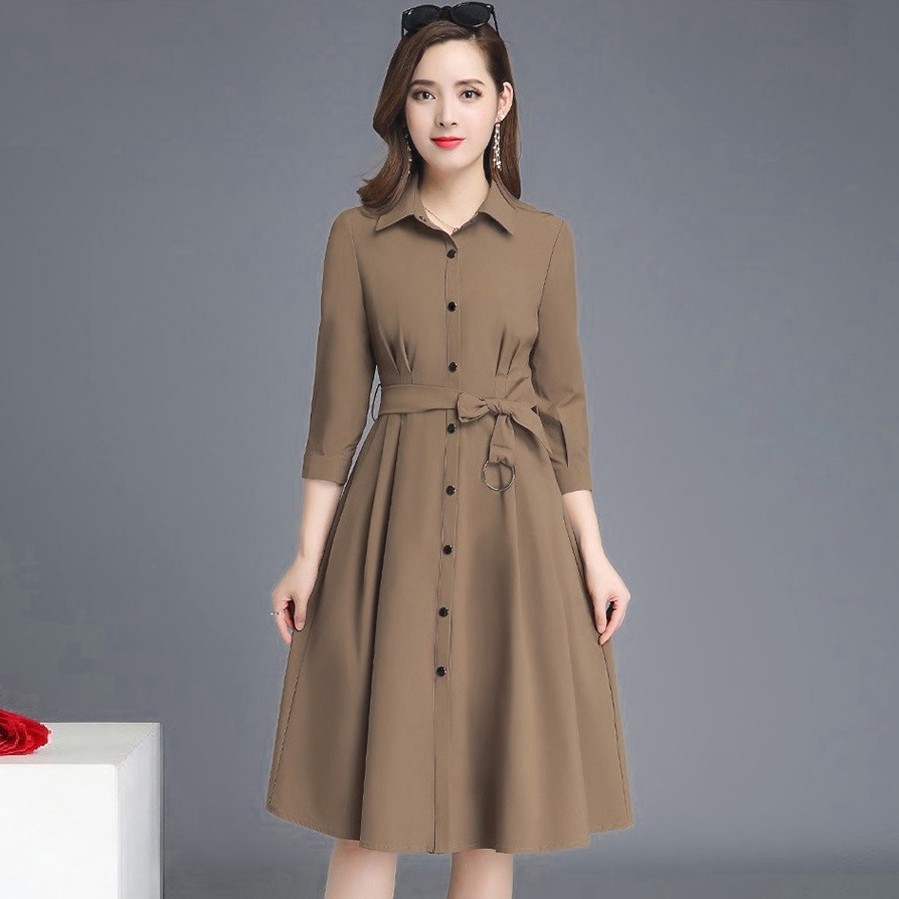 Đầm trung niên sơ mi cổ đức VH03