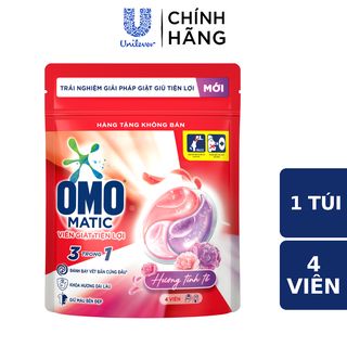  Túi viên giặt tiện lợi OMO 3 trong 1 (4 viên/túi) (mẫu ngẫu nhiên)