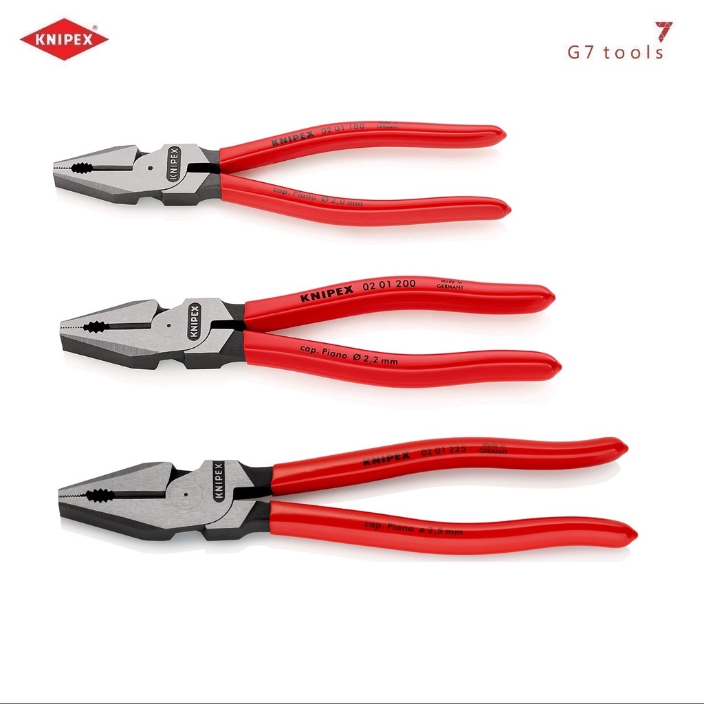 Kìm Đa Năng Knipex Lưỡi Cắt 63 HRC - 02 01 180 / 02 01 200 / 02 01 225         _G7tools_