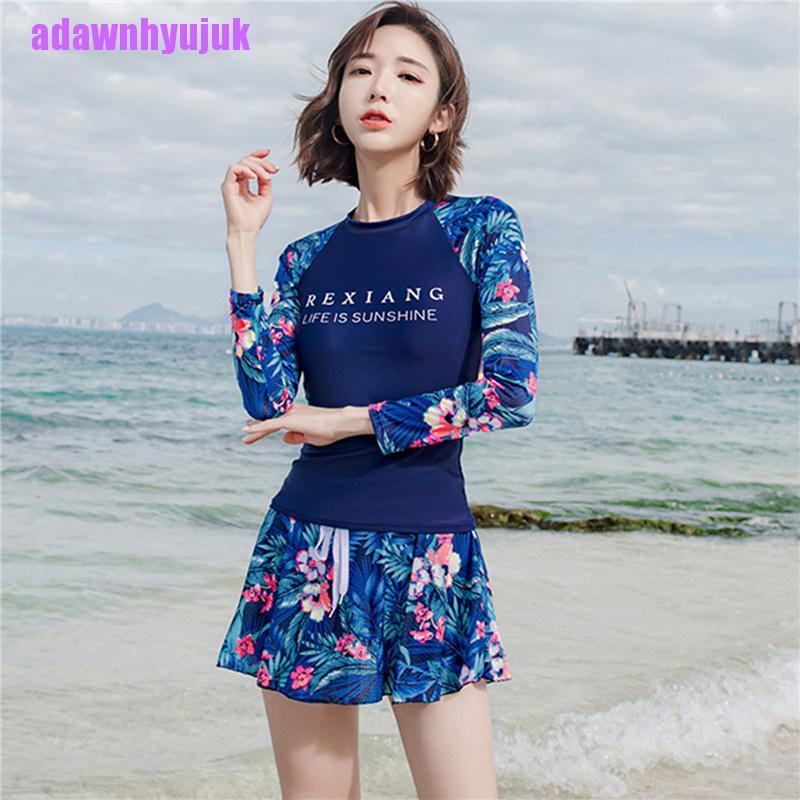 Bộ Đồ Bơi Hai Mảnh Tay Dài Chống Nắng Phong Cách Thể Thao Cho Nữ | BigBuy360 - bigbuy360.vn