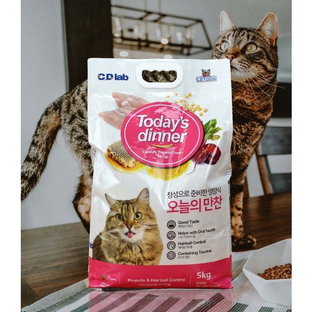 Hạt cho mèo Today's Dinner Túi 5kg Hàn Quốc - Công Thức Gia Vị Rắc Hạt