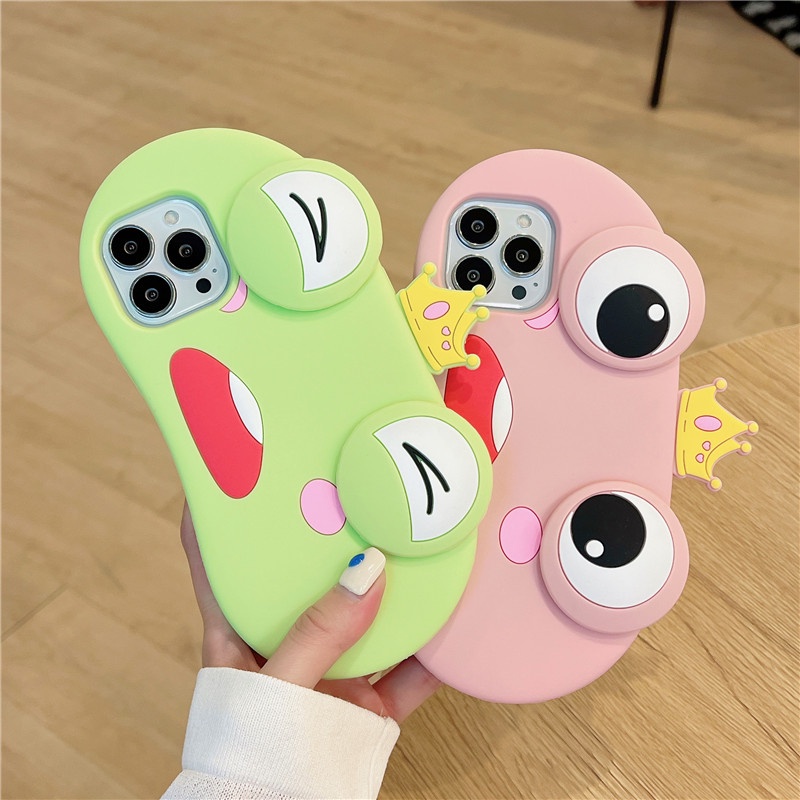 Ốp Điện Thoại Silicon Mềm Chống Sốc Hình Hoàng Tử Ếch Đội Vương Miện Cho 11 xs max 7P 8 Plus 12pro 13 pro max