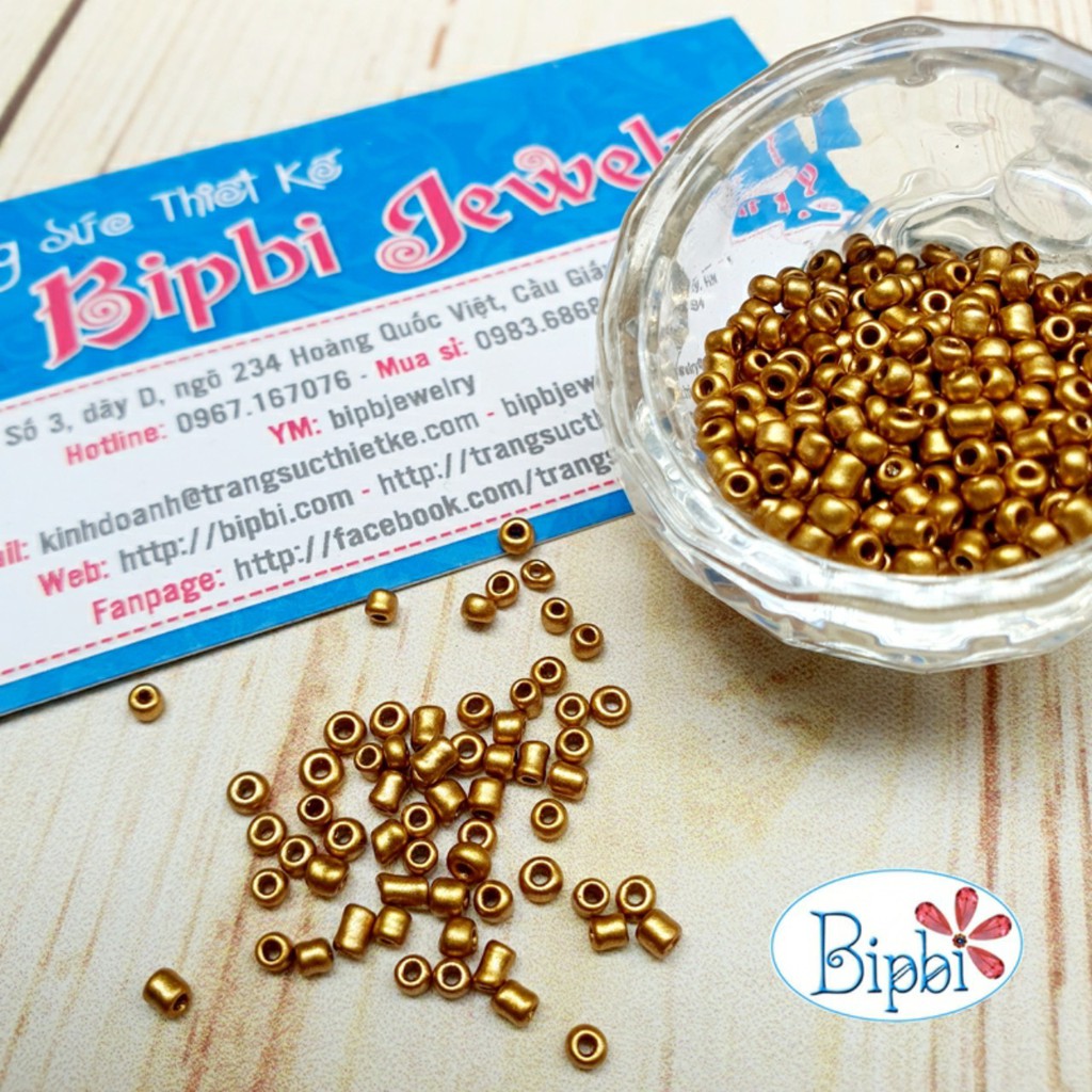 1000 hạt cườm màu vàng ánh kim