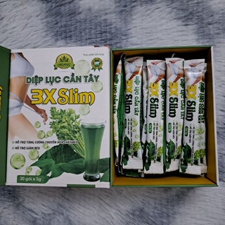DIỆP LỤC CẦN TÂY 3X SLIM - Hỗ trợ giảm béo, mờ tàn nhang, da săn chắc_Hộp 30 gói