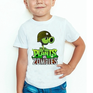 Áo thun tay ngắn in hình Plants Vs Zombies vui nhộn cho bé
