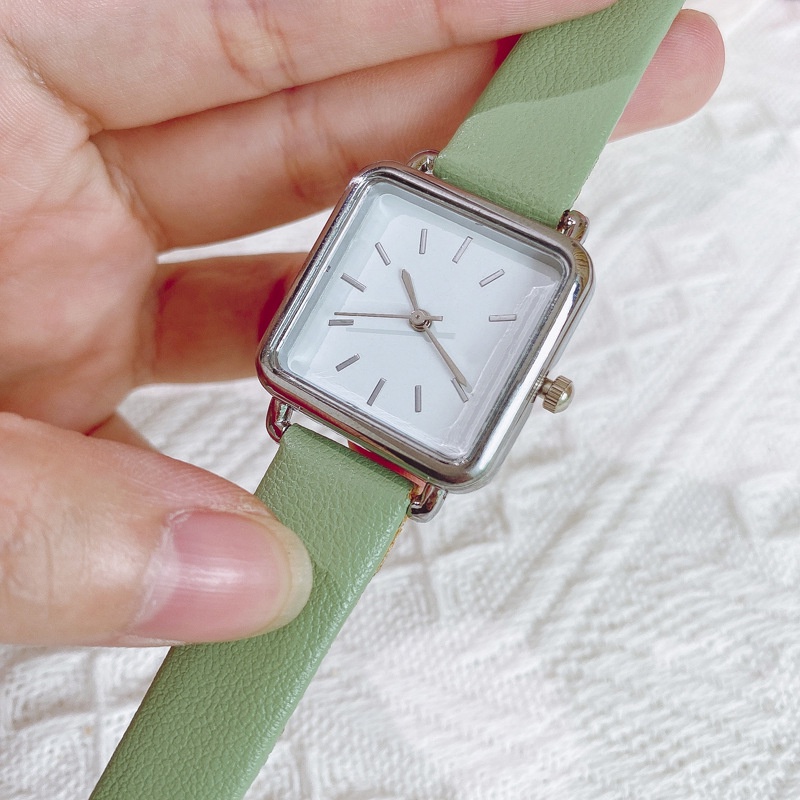 Đồng Hồ Quartz Nữ Mặt Vuông Phong Cách Retro