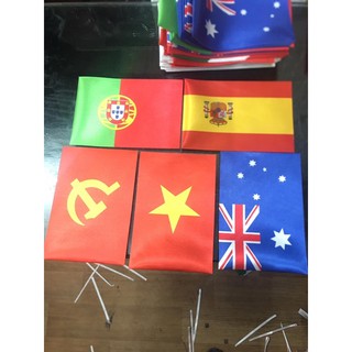 Lá cờ để bàn các nước 14x21cm 2 lớp 2 mặt chuyển nhiệt
