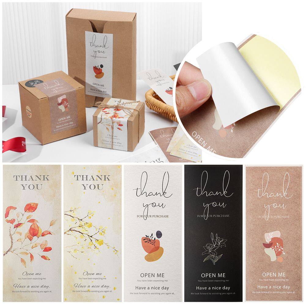 set 50 Miếng Dán Chữ Thank You Kích Thước 6x15cm Dùng Để Trang Trí Gói Hàng Hóa Đơn