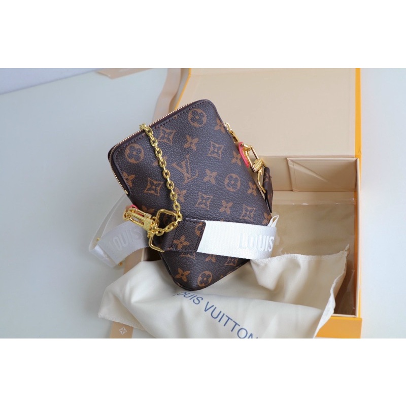 Túi chéo W266-14 LV dây xích fullbox nam châm bill đẹp tag vàng đằm sáng đẹp