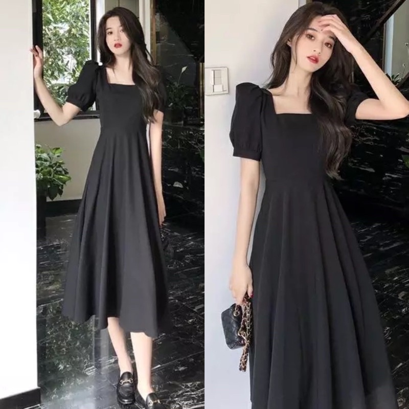 Đầm Maxi Tay Phồng Hàn Quốc Cao Cấp Có Size M-L-XL-XXL