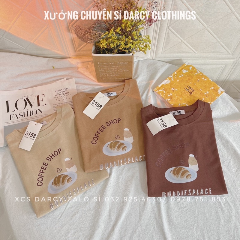 áo thun 3158 ✨ FREESHIP ✨ mẫu COFFE SHOP hang quốc siêu xinh