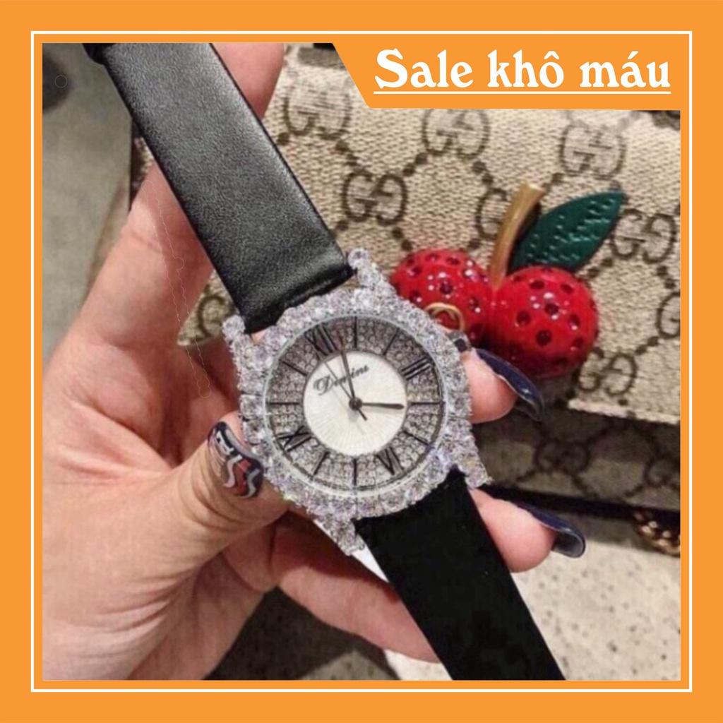 Đồng hồ DIMINI dây da mềm thiết kế đính đá kim cương nhân tạo sang trọng đeo cực sáng tay và nổi bật hình ảnh video tựụp | BigBuy360 - bigbuy360.vn