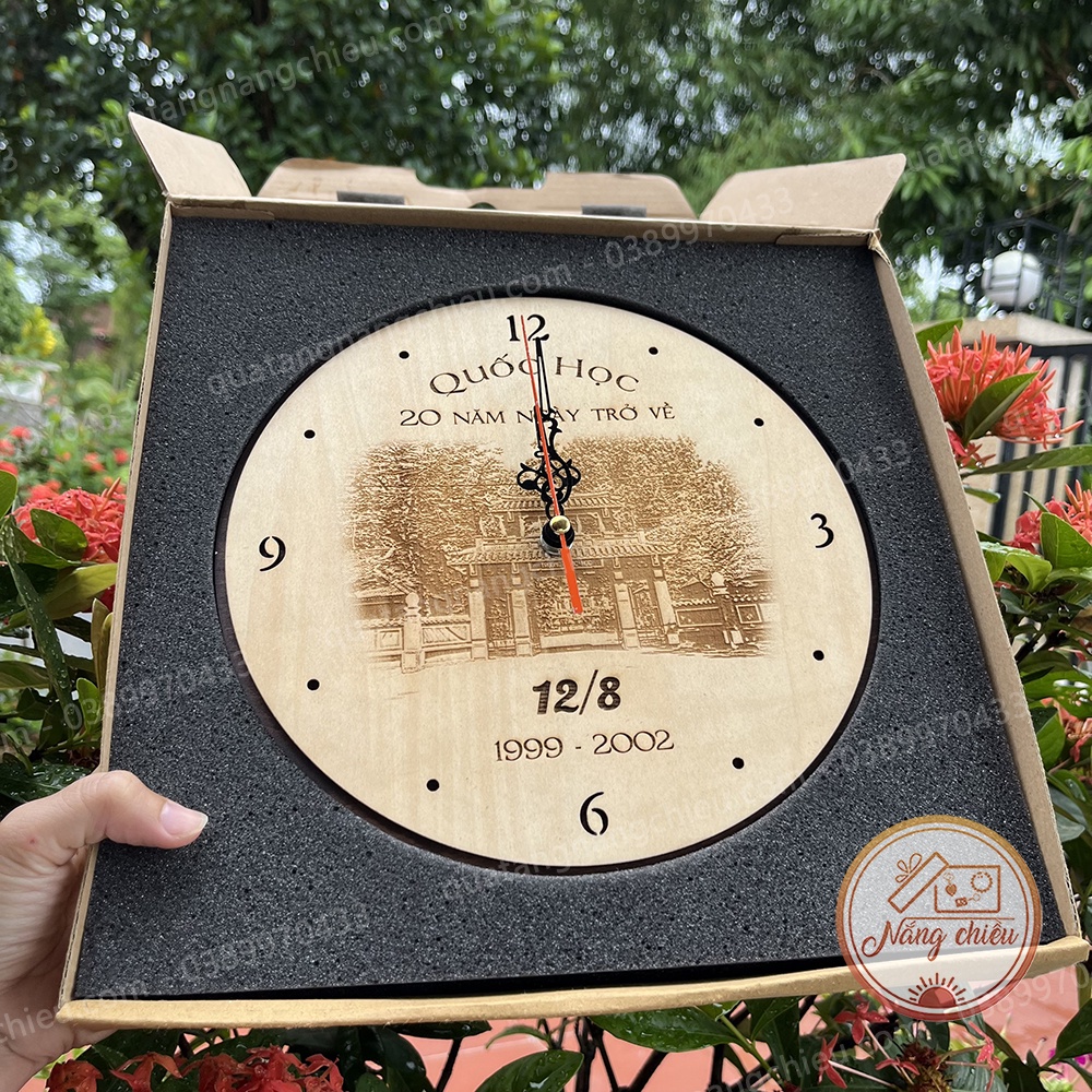 Đồng Hồ Treo Tường-  Đồng Hồ Gỗ Decor -Có hộp đựng-   Trang Trí Nhà Cửa Quán Cà Phê, Quà tặng ý nghĩa