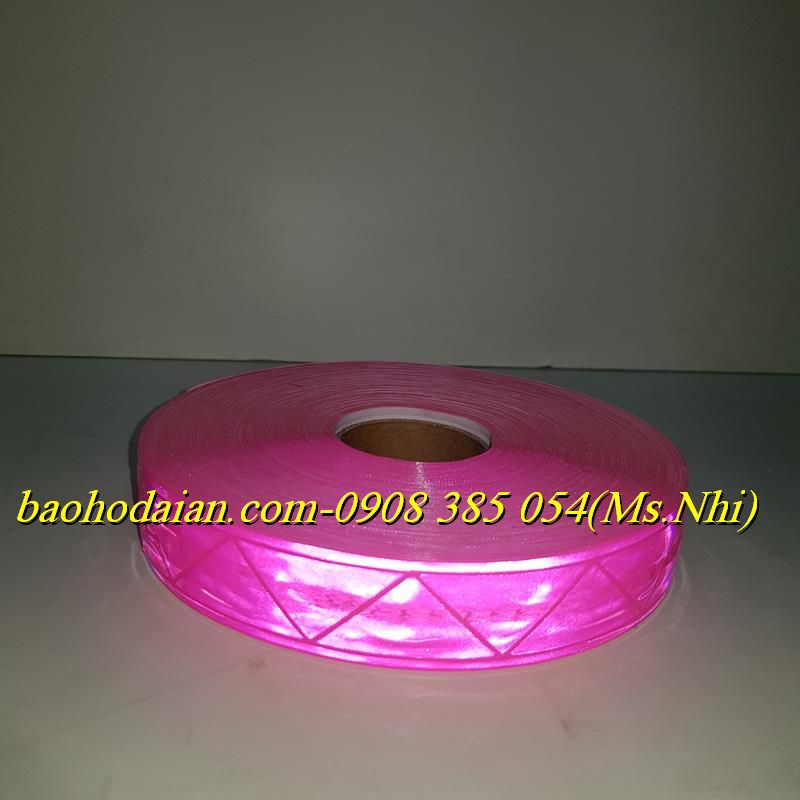 Cuộn dây phản quang nhựa hoạt tiết W bản 2,5cm dài 50m may kèm quần áo- Hình thật