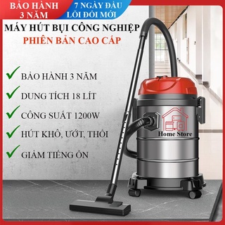 Máy hút bụi công nghiệp hút khô, hút nước kết hợp thổi công suất lớn. Máy hút bụi dung tích 18 lít hút, thổi đa năng.