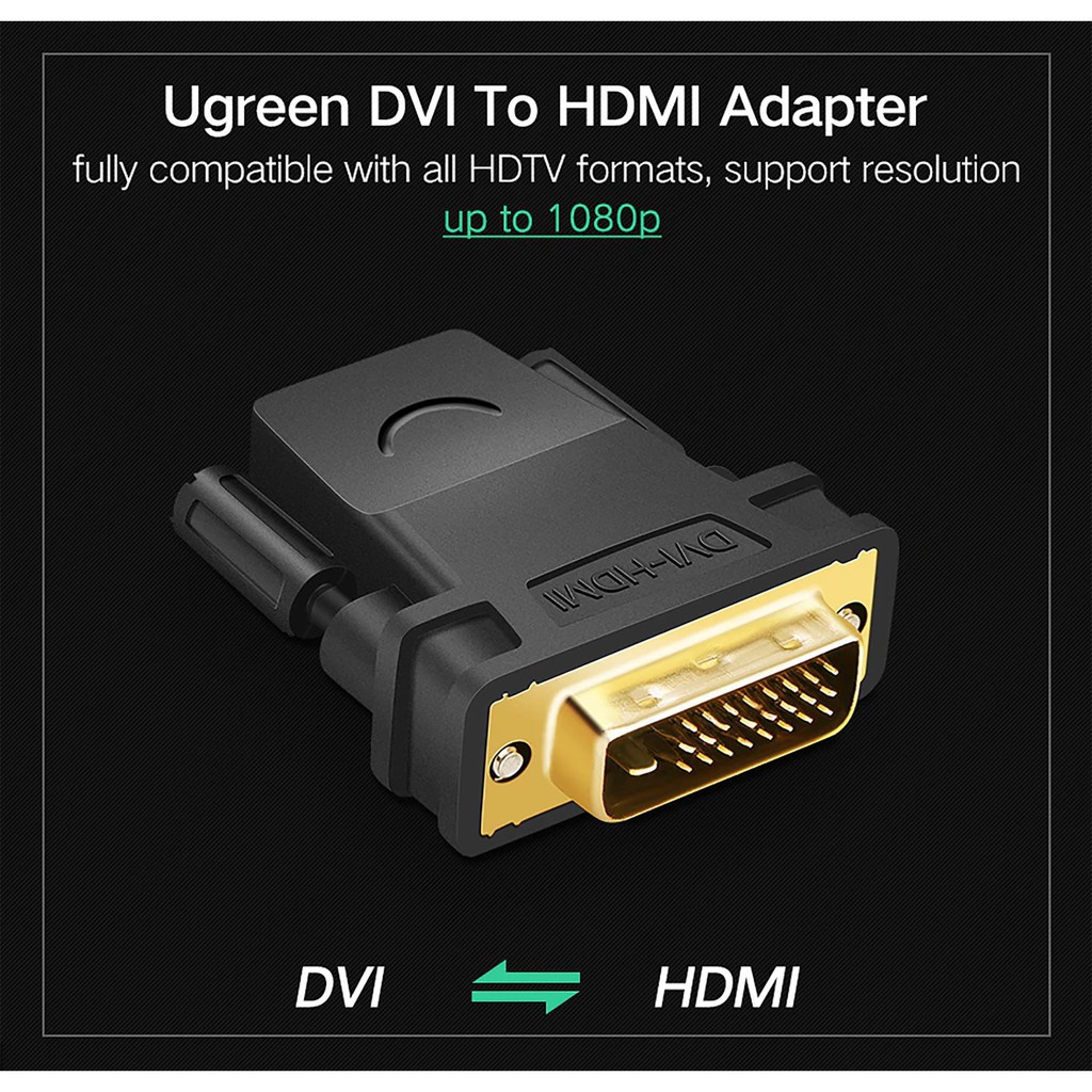 Bộ Chuyển DVI Sang HDMI Cao Cấp | UGREEN 20124 Chính Hãng