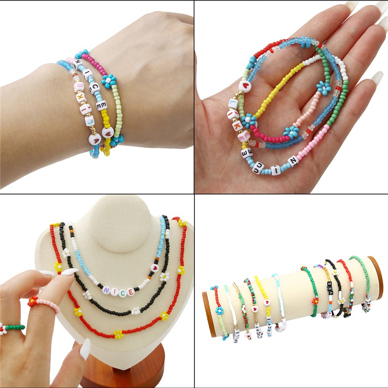 Bộ hạt gạo và chữ cái Beadia kết hợp 3mm dùng làm trang sức mới DIY