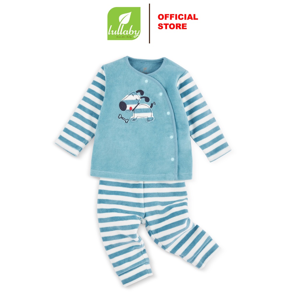 LULLABY Set Áo cài lệch và quần dài băng lông NH050618