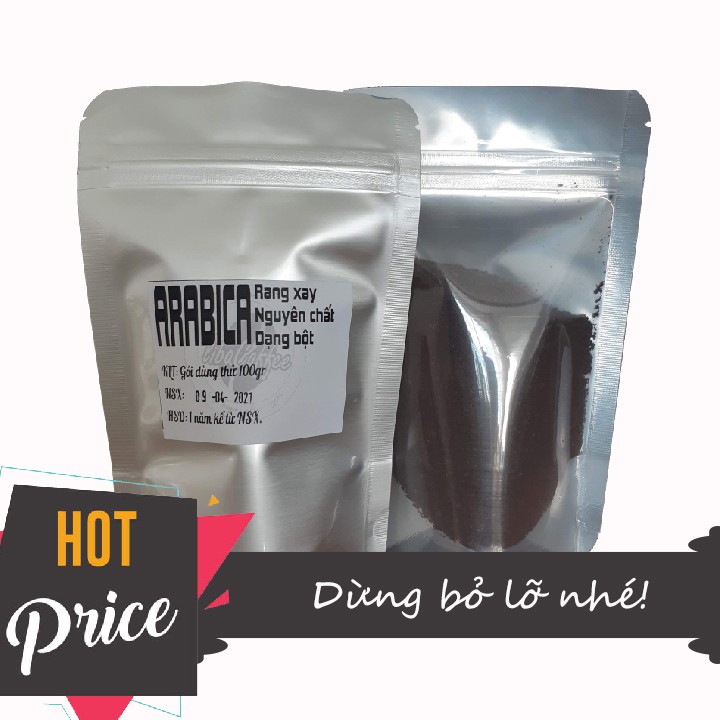 [GÓI DÙNG THỬ 100G] CÀ PHÊ ARABICA RANG XAY TÚI MINI 100GR