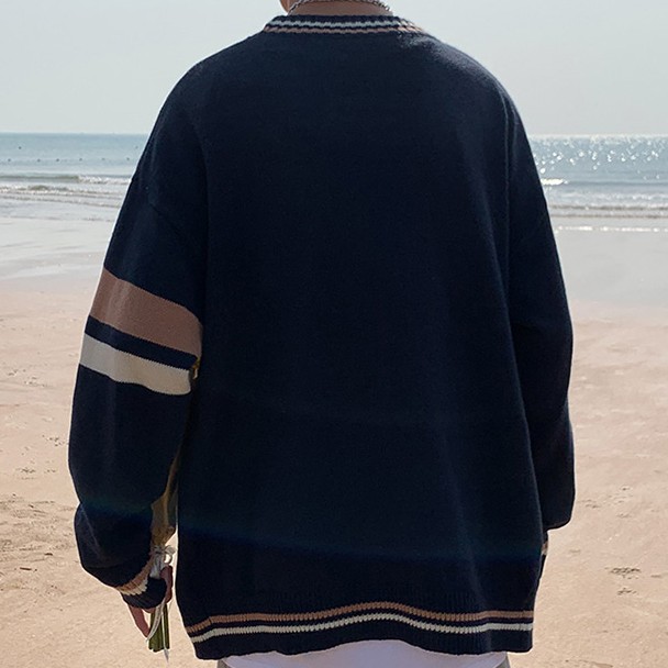 Áo khoác nam cardigan dệt kim đơn giản thời trang phong cách hàn quốc cho nam áo len  dài tay sọc dệt kim áo len couple  cổ chữ v rời