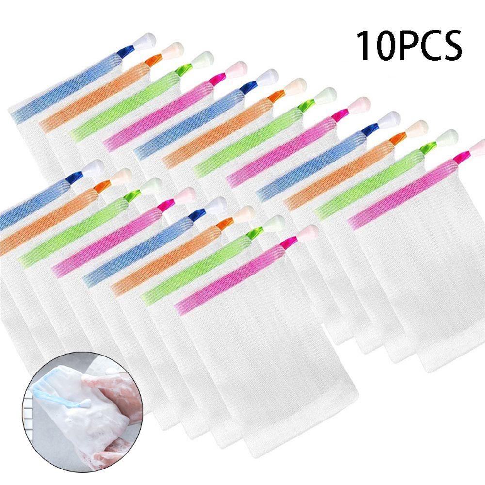 Set 10 Túi Lưới Tạo Bọt Tẩy Tế Bào Chết Làm Sạch Da Mặt