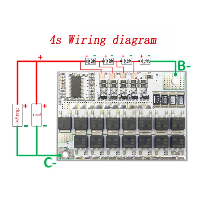 Bảng mạch bảo vệ Li-ion LiFePO4 4S 100A BMS 3.2V 4S chất lượng cao