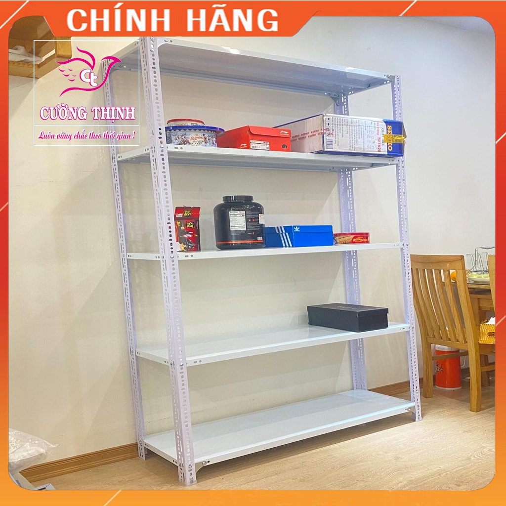 Kệ sắt đa năng 5 tầng, Cao 2m x Dài 1m5 x Rộng 40cm, đựng đồ gọn gàng, ngăn lắp Màu Trắng