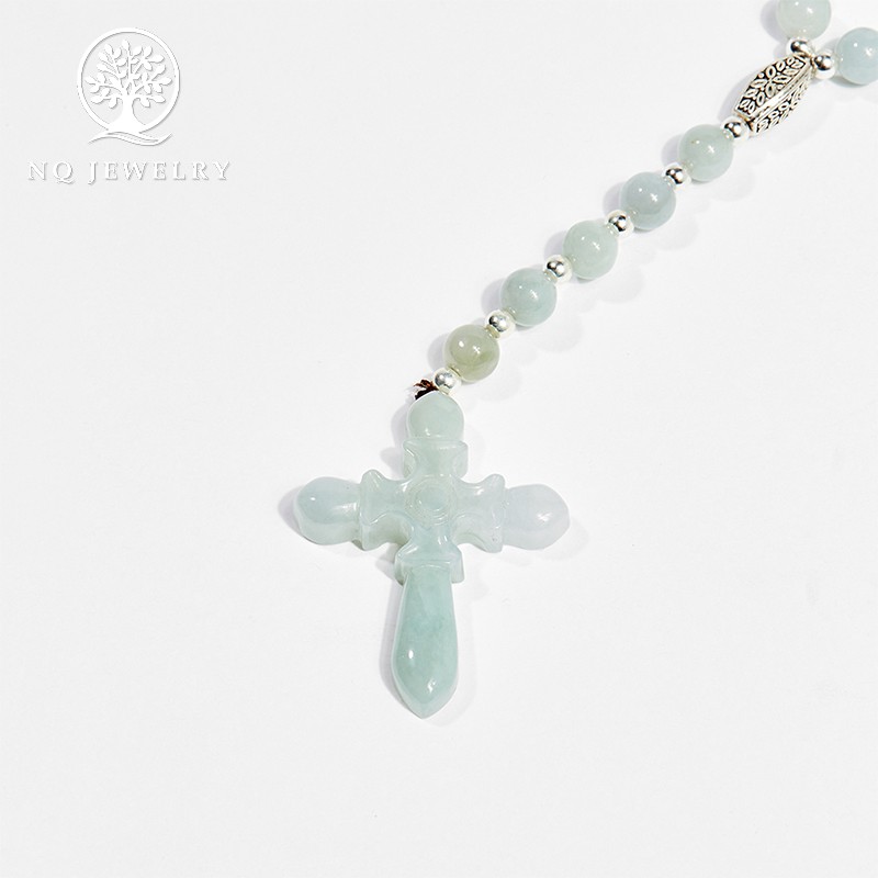 Vòng Cổ Màu Xanh Phối Thánh Giá NQ Jewelry