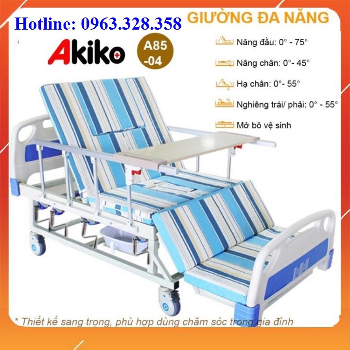 Giường Bệnh 5 Tay Quay Akiko A85-04 - Tăng 01 bộ ga trải giường