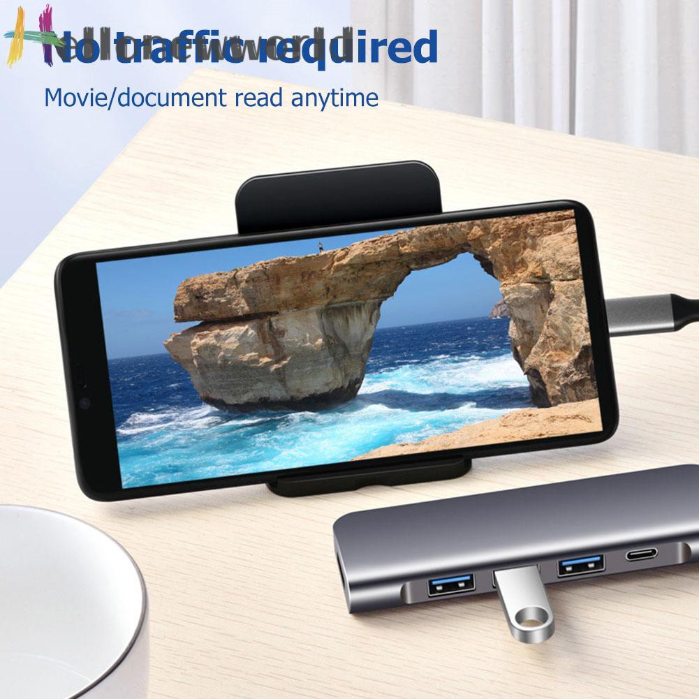 Hellonewworld USB C Hub 5 in 1 Type C to USB 3.0 65W PD 4K HDMI-compatible Adapter for Laptop PC