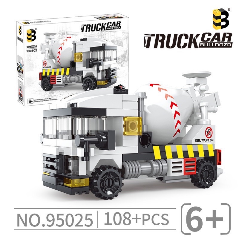 Bộ xếp hình lego mô hình ô tô xe trộn bê tông 102 chi tiết