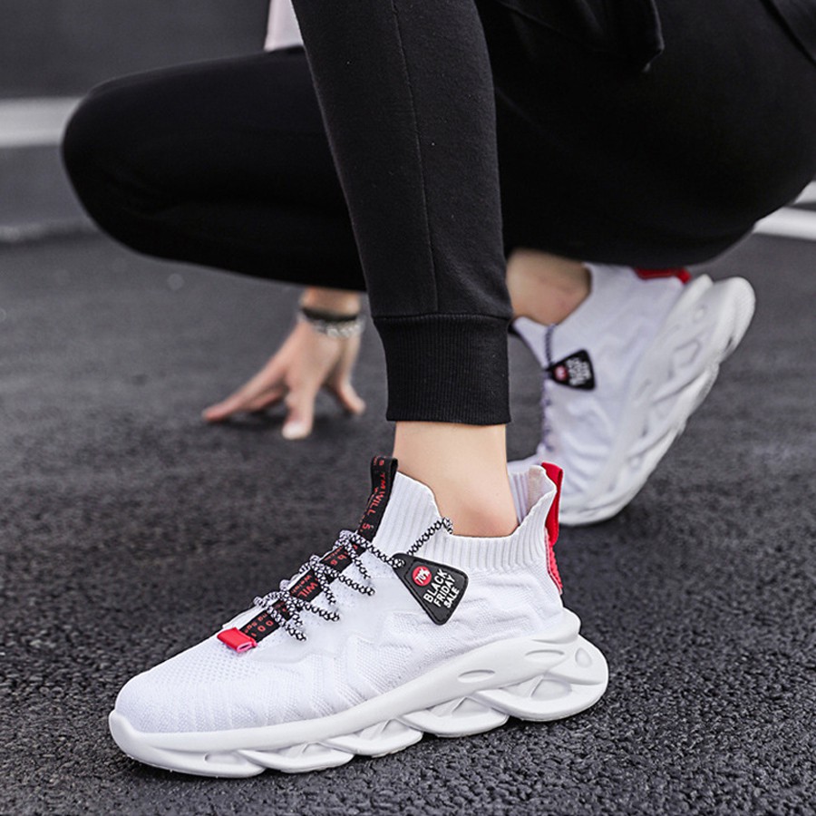 Giày thể thao nam vải dệt thoáng khí, giày thể thao đế cao su chống trượt màu trắng black friday G1 | BigBuy360 - bigbuy360.vn