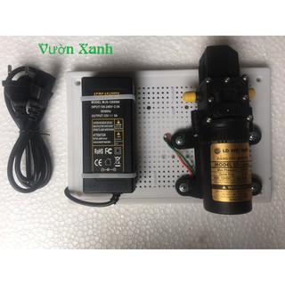 Bộ lắp sẵn Máy bơm mini tăng áp lực nước 12V - 2A lưu lượng 8L/phút kèm bộ nguồn đổi 220v - 12v đồng