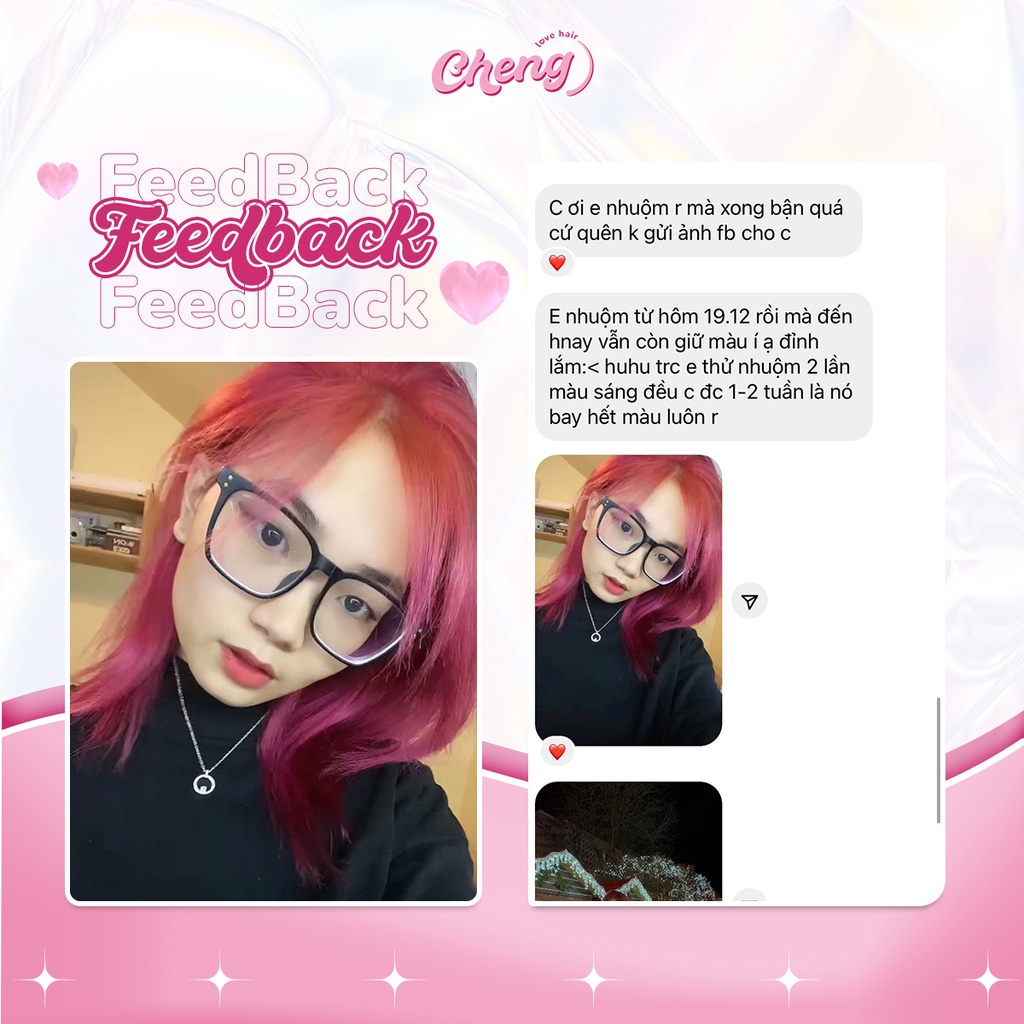 Thuốc nhuộm tóc ROSE PINK Chenglovehairs, Chenglovehair, Chengloveshair