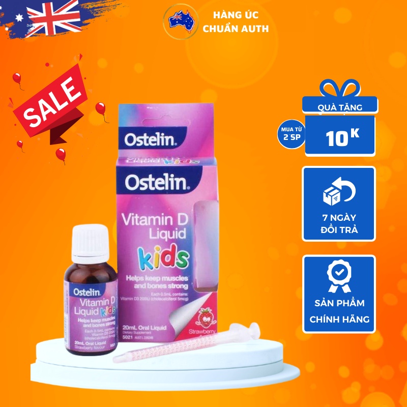 Ostelin Vitamin D3 Liquid Kids dạng nước cho bé 20ml