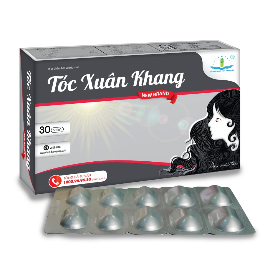 Tóc Xuân Khang  - Giúp nuôi dưỡng tóc móng, giảm tình trạng rụng tóc, khô xơ, dễ gãy - Tâm Dược
