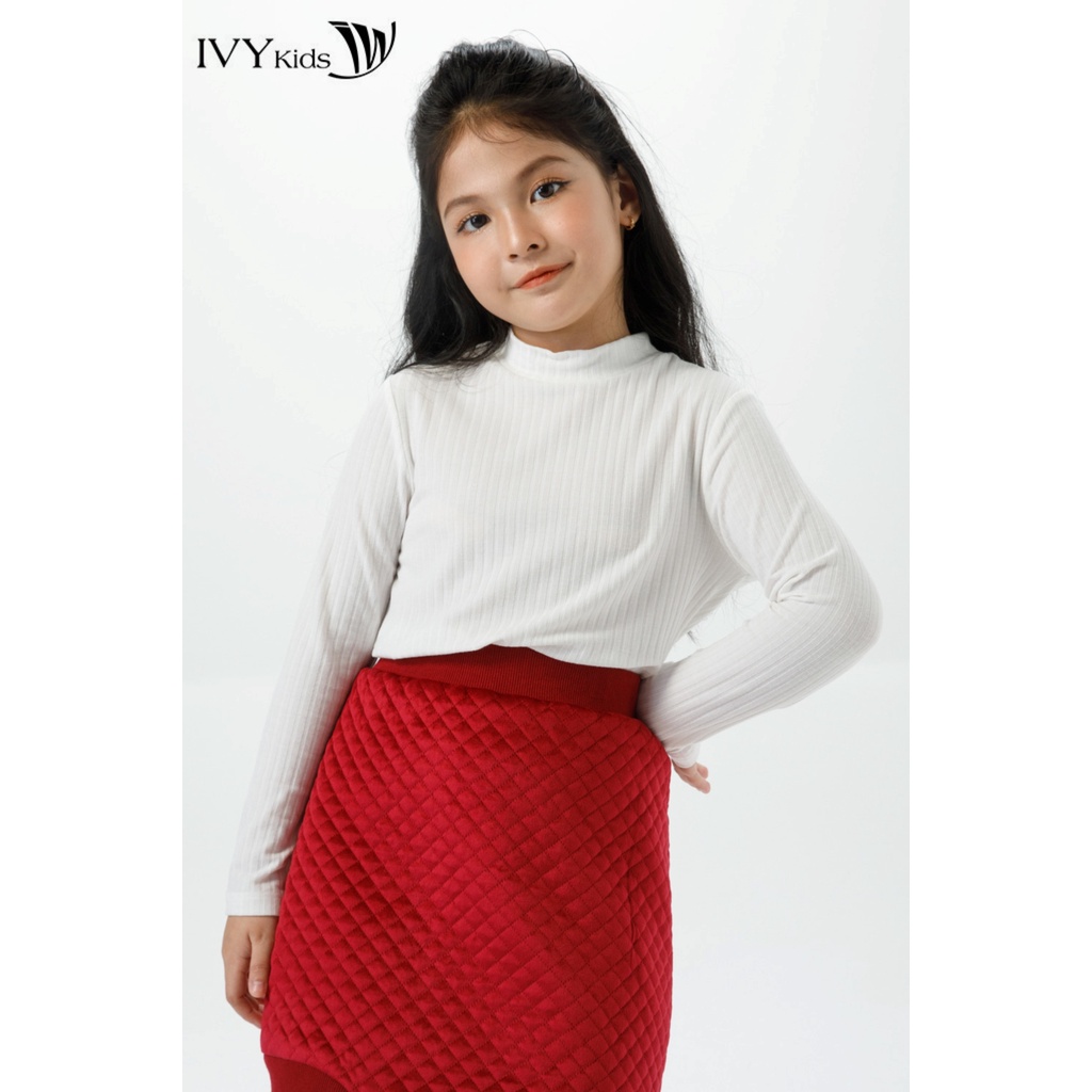Áo thun cổ lọ bé gái IVY moda MS 58G1477